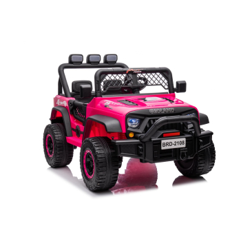 Autko terenowe Geoland Power dla 2 dzieci Różowy + Pilot + Silniki 2x200W + Bagażnik + Radio MP3 + LED